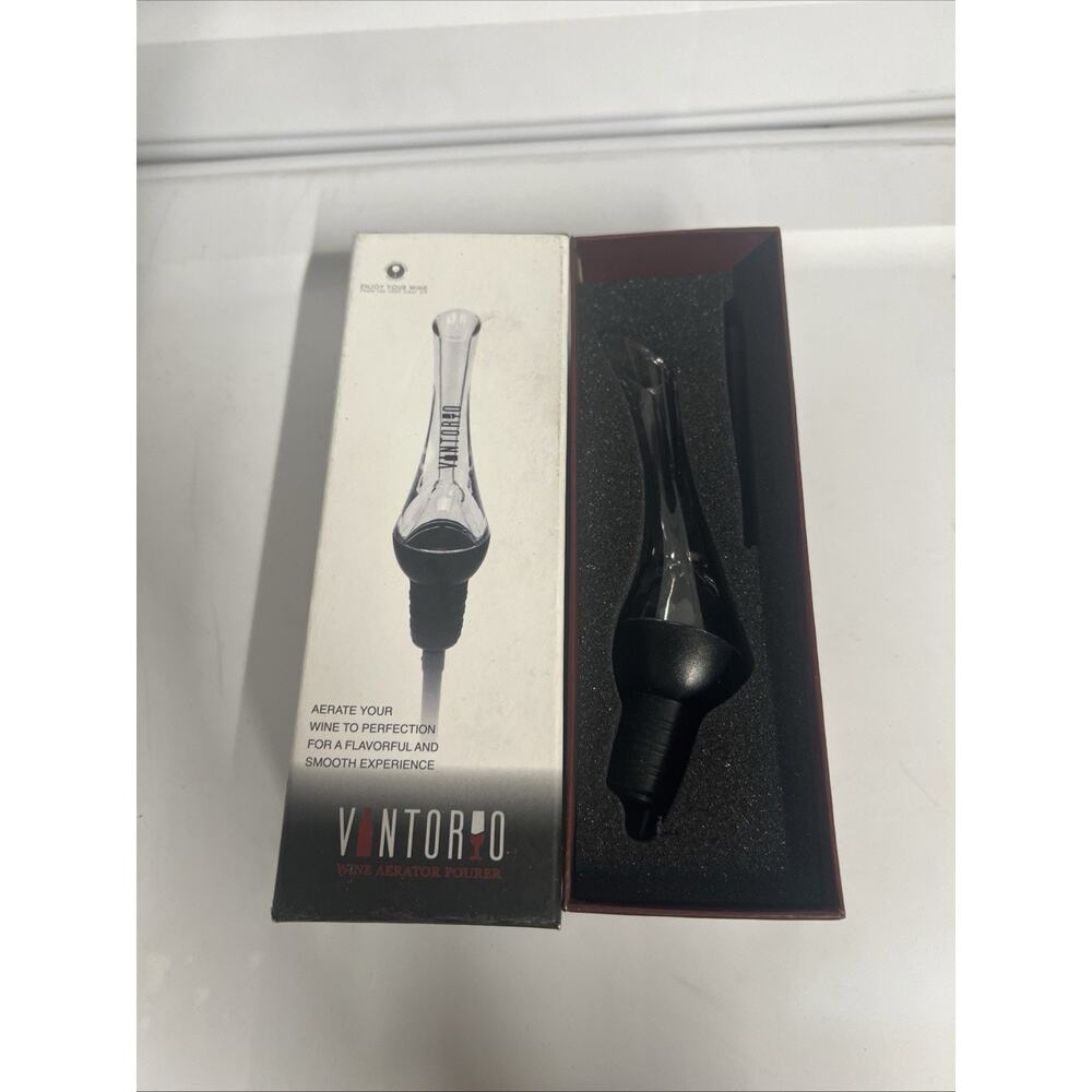 Vintorio Wine Aerator Pourer - Premium Aerating Pourer and Decanter Spout Black